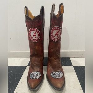 Alabama Crimson Tide Leather Cowgirl Boots